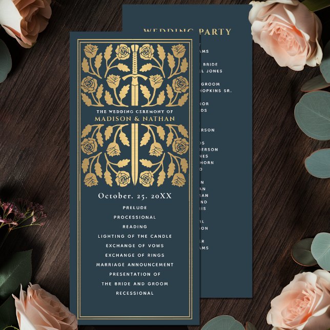 Grey Mediaeval Gold Sword Royal Wedding Programme (Creator Uploaded)