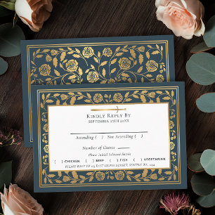 Grey Mediaeval Sword Wedding RSVP Enclosure Card