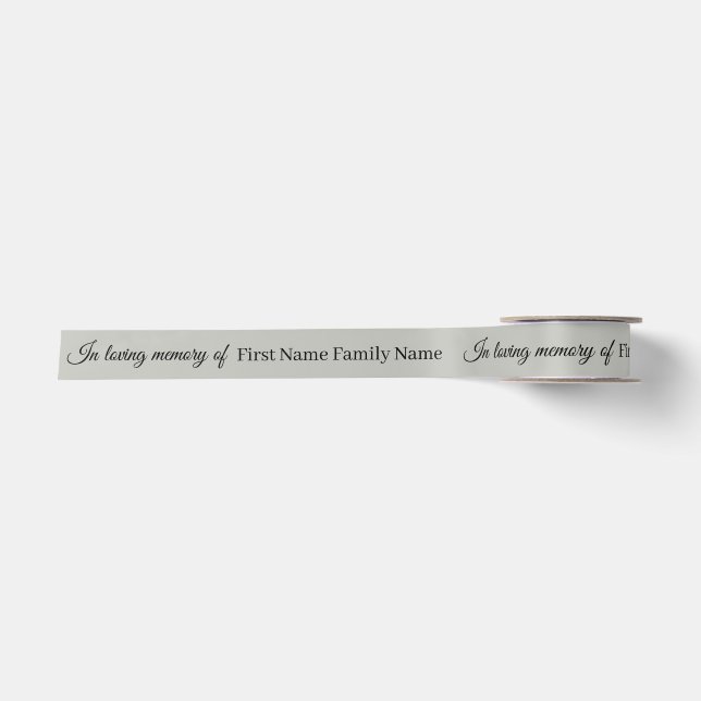 Grey memorial ribbon satin ribbon (Front)
