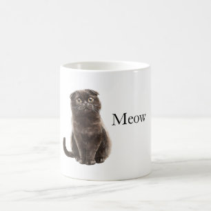 Grey Meow Cat Coffee Mug