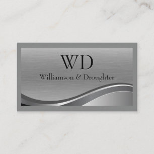 Grey Metal Background Simple Brushed Texture Business Card