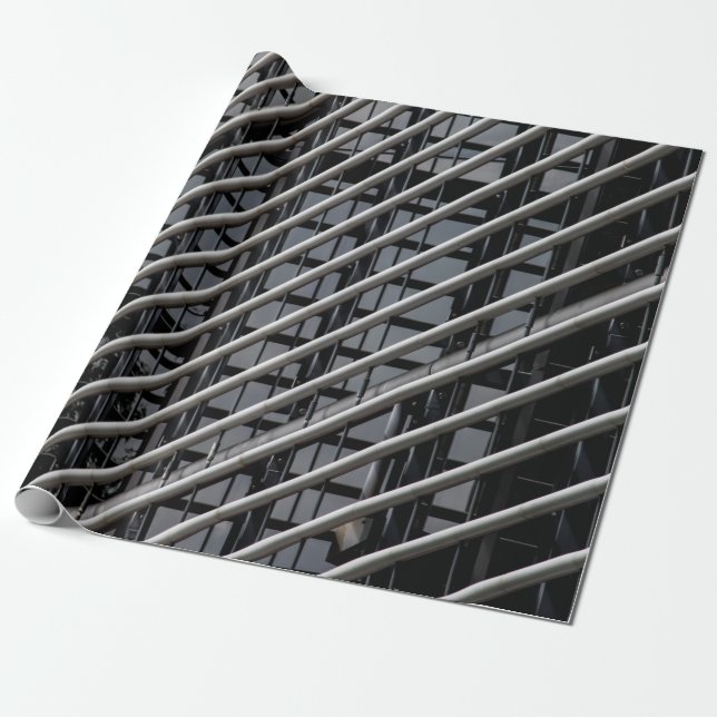 Grey metal frame wrapping paper (Unrolled)