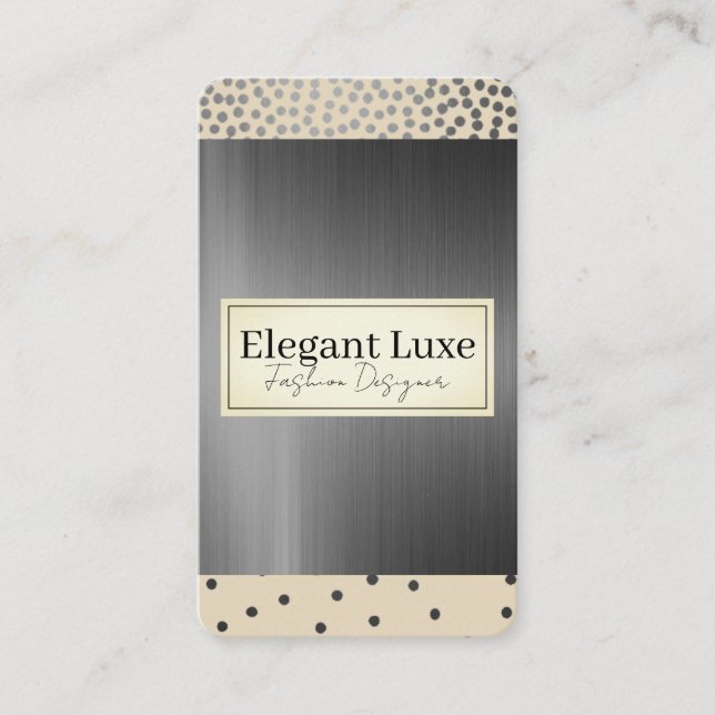 Grey Metallic Speckled | Designer Business Card (Front)