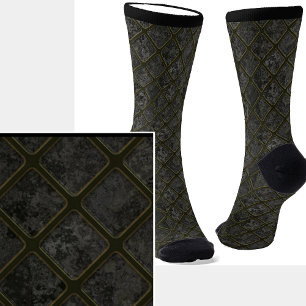 Grey Metallic Tiles Effect Socks