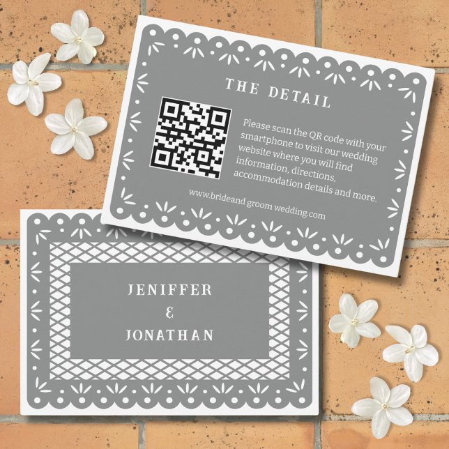 GREY MEXICAN PAPEL PICADO ENCLOUSURE CARD (Creator Uploaded)