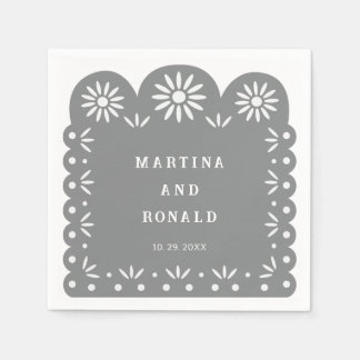 GREY MEXICAN PAPEL PICADO NAPKIN