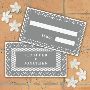 GREY MEXICAN PAPEL PICADO place card