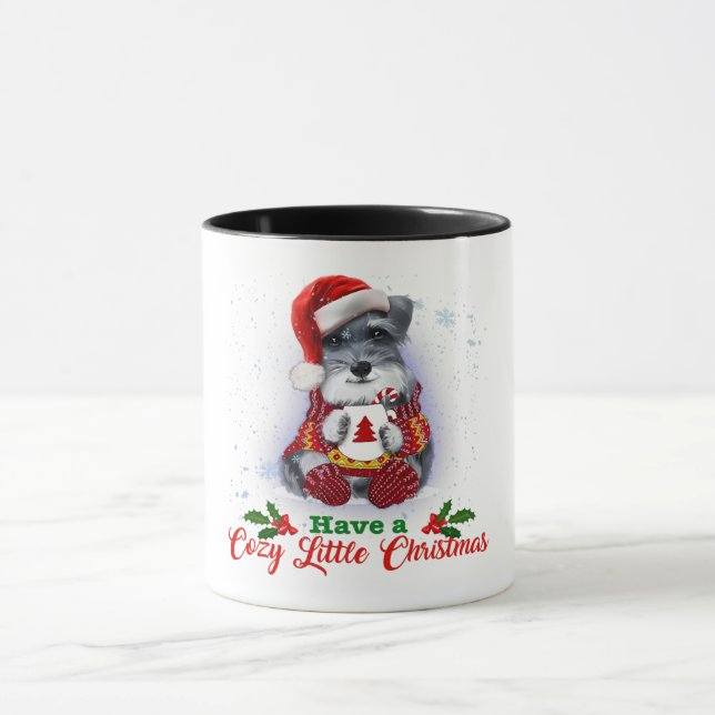 Grey Miniature Schnauzer Have A Cosy Christmas Mug (Center)