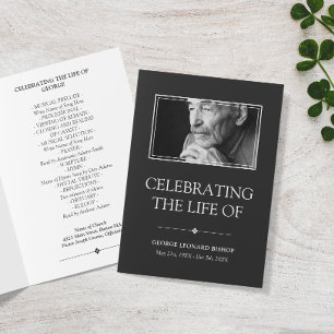 Grey Minimal Celebration of Life Funeral Program Programme
