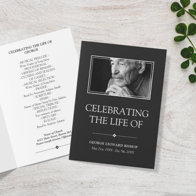 Grey Minimal Celebration of Life Funeral Program Programme (Creator Uploaded)