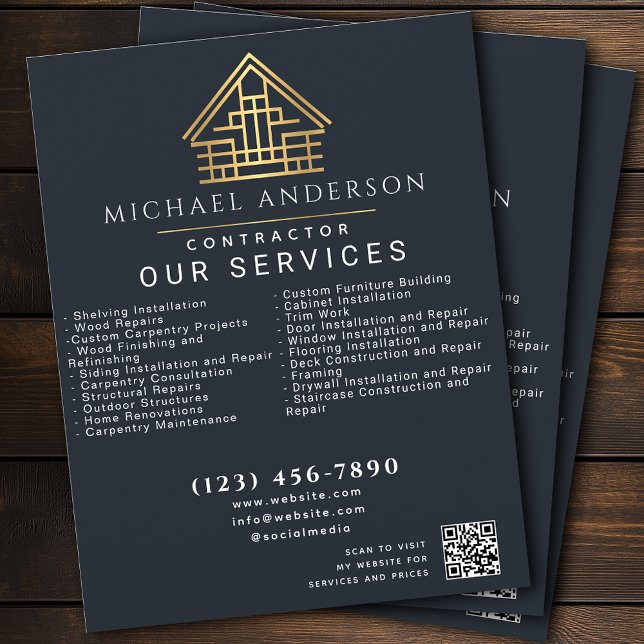 Grey Minimal Home Building Construction QR Code Flyer (Creator Uploaded)