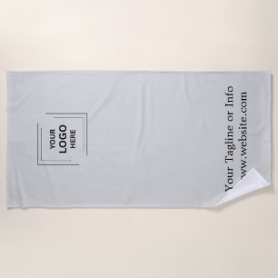 Grey Minimal Promotional Branding Style Beach Towel