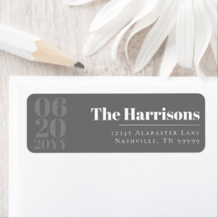 Grey Minimalist Bold Type Wedding Address