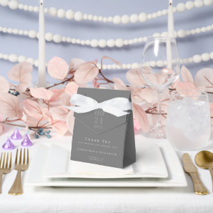 Grey Minimalist Bold Type Wedding Favour Box