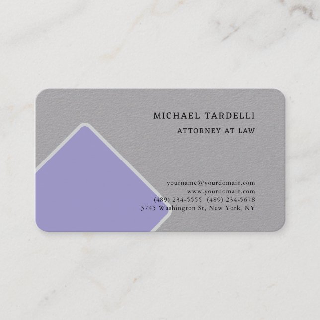 Grey Minimalist Classical Professional Business Card (Front)