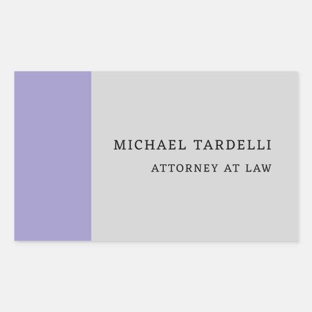 Grey Minimalist Classical Professional Rectangular Sticker (Front)