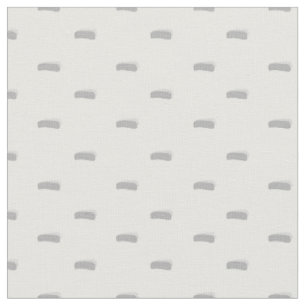 Grey Minimalist Dashes on White Fabric