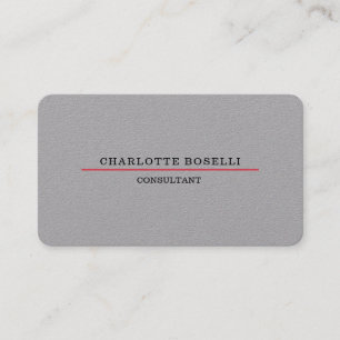 Grey Minimalist Elegant Professional Simple Business Card