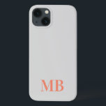 Grey Minimalist Modern Initial Monogram iPhone 13 Case<br><div class="desc">Minimalist Modern Initial Monogram. Create your own personalised iPhone Case with custom initial name.</div>