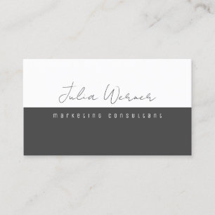 Grey Minimalist Modern Professional Marketing Business Card