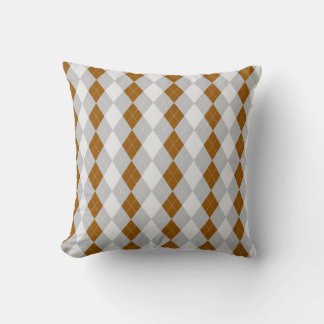 Grey & MOCHA BROWN Diamonds ARGYLE Pattern Cushion