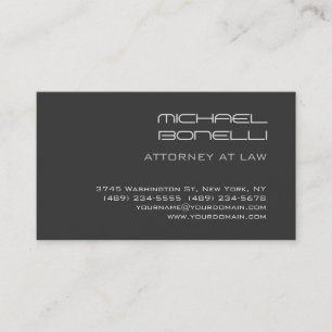 Grey Modern Attorney at Law Business Card
