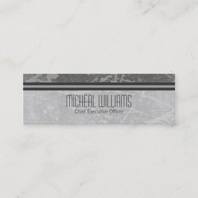 Grey Modern CEO Company Micro Business Cards (Front)