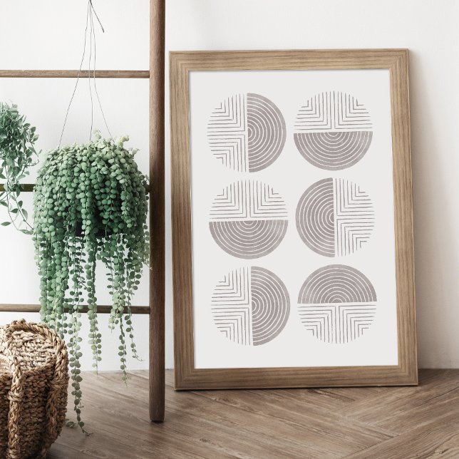 Grey Modern Circle Geometric Art Print Poster (Creator Uploaded)
