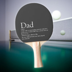 Grey Modern Cool Dad Daddy Father Definition Ping Pong Paddle