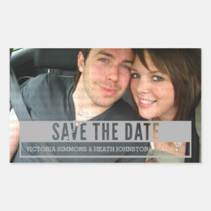 Grey Modern Cut Out Save the Date Stickers