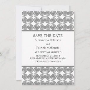 Grey Modern Deco Save the Date Invite