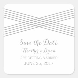 Grey Modern Deco Save the Date Stickers