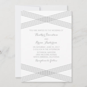 Grey Modern Deco Wedding Invite