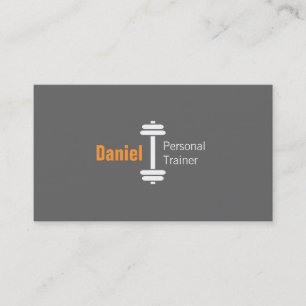 Grey Modern Fitness Personal Trainer Weights Business Card