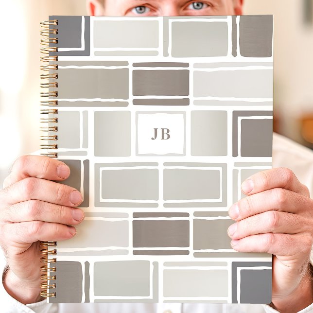 Grey Modern Geometric Monogrammed Planner (Creator Uploaded)
