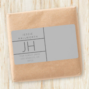 Grey Modern Looking Return Address Shipping
