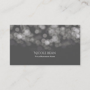 Grey Modern Minimal Lights Chic Elegant Glamour Business Card