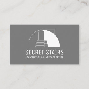 grey Modern Minimalist Architecture Stairs Business Card