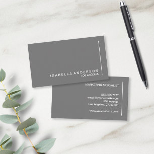 Grey Modern Minimalist Professional Business Card