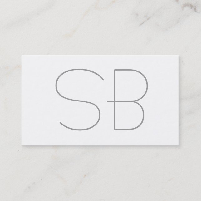 Grey Modern Monogram Standard Business Card (Front)