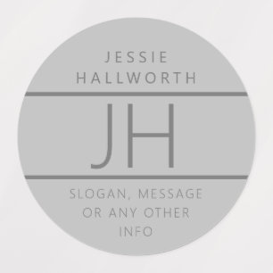 Grey Modern Monogrammed Waterproof