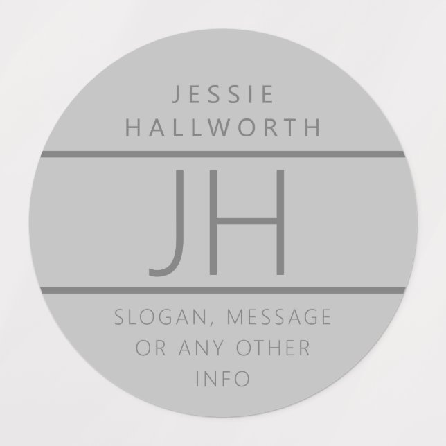 Grey Modern Monogrammed Waterproof (Design 1)