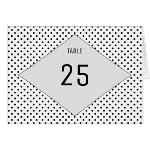 Grey Modern Polka Dots Table Number