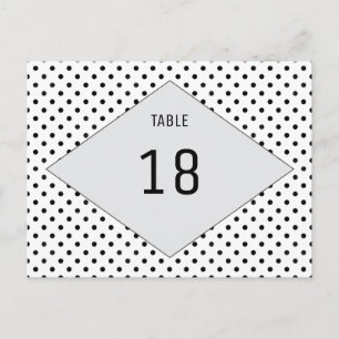 Grey Modern Polka Dots Table Number Postcard