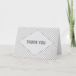 Grey Modern Polka Dots Thank You Card