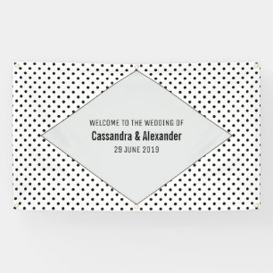 Grey Modern Polka Dots Wedding Banner