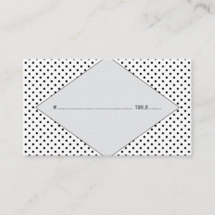 Grey Modern Polka Dots Wedding Place Cards