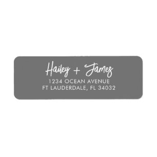 Grey Modern Script Return Address Labels