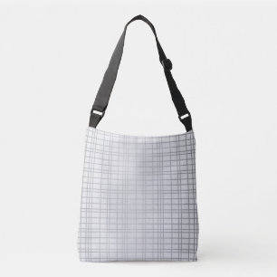 Grey, modern, simple, cool, trendy grid lines crossbody bag