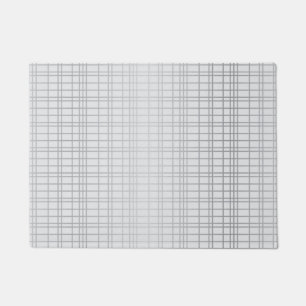 Grey, modern, simple, cool, trendy grid lines doormat